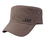 Jeep Men's Cadet Flat Top Hats Adjustable Army Military Castro Snapback Caps