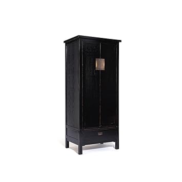 90 X 63 X 205 Cm Black Ash Lombok Canton Wardrobe With 1 Drawer