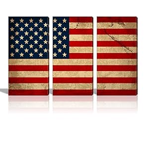 3 Panel Vintage American Flag USA Flag The...