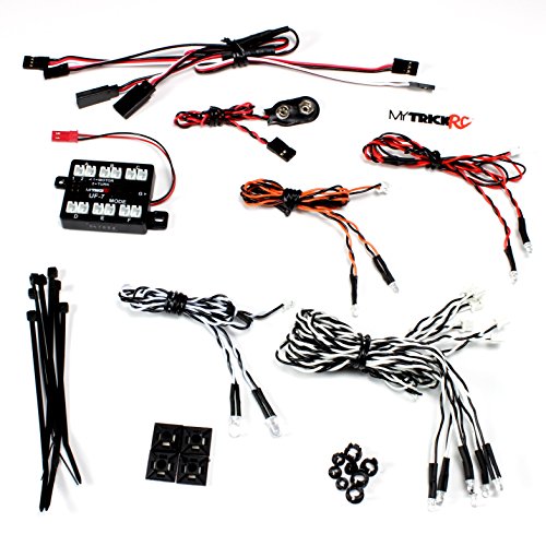 Genuine MyTrickRC -MYK-OR3 Off Road Rock Crawler Light Kit, System Includes Multi-Function Controller - 2 Headlights, 2 Front Orange Lights, 6 Driving Lights, and 2 Tail/brake Lights.