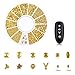 WOKOTO 6 Boxes Gold Nail Charms Studs Rose Star Moon Feather Shape Metal Nail 3D Charm Kit 3D Nail Art Jewelry Decoration With 1Pc Tweezers And Picker Pencil Tools