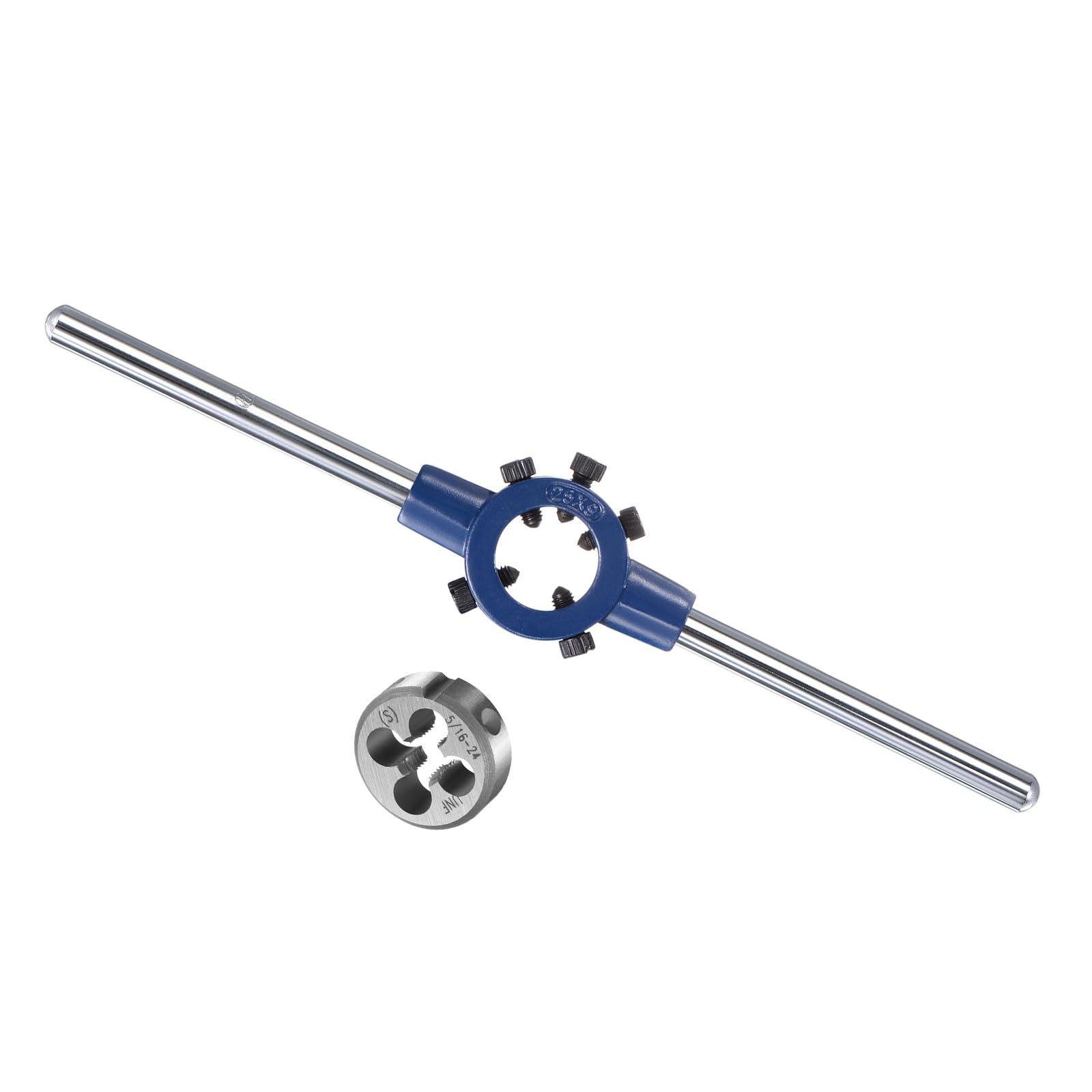 CoCud Die Stock Handle Set, 5/16-24 UNF Thread Die & Fit 16mm-25mm OD / M7-M8 Die Wrench Tool Kit - (Applications: for Threading Repairing), 1-Set