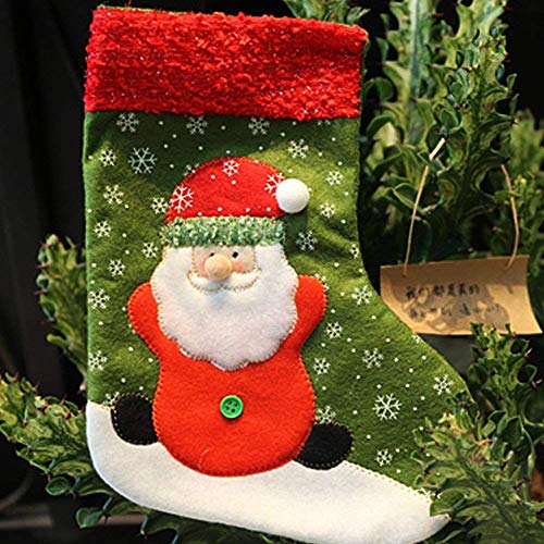 zhihu Various Styles Stockings for Santa Christmas Santa's Stockings Gifts Baskets Candy Holiday Candy Gift Bag and Treat Bags On Christmas Xmas Party Decorations (C-Set of 2)