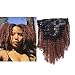 Ombre Remy Clip in Human Hair Extensions Afro Kinky Curly 4B 4C 100% Natural Black Hair Extensions 10-22 inch Two Tone T#1B/99J Burgandy Wine Red Full Head (16 inch, Ombre #1B/33 AC)