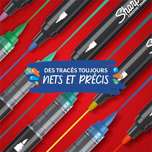 Marqueurs Créatifs feutres acrylique | Pointe pinceau | Feutres de coloriage adulte à base d’eau idéal pour coloriage mystère, scrapbooking, dessiner, etc. | Lilas | Lot de 6