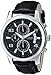 GUESS Men's U0076G1 Black Classic Crocodile-Grained Leather Strap Chronograph Watch