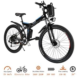 Oppikle 26” Electric Mountain Bike with Removable Large Capacity Lithium-Ion Battery (36V 250W), Electric Bike 21 Speed…