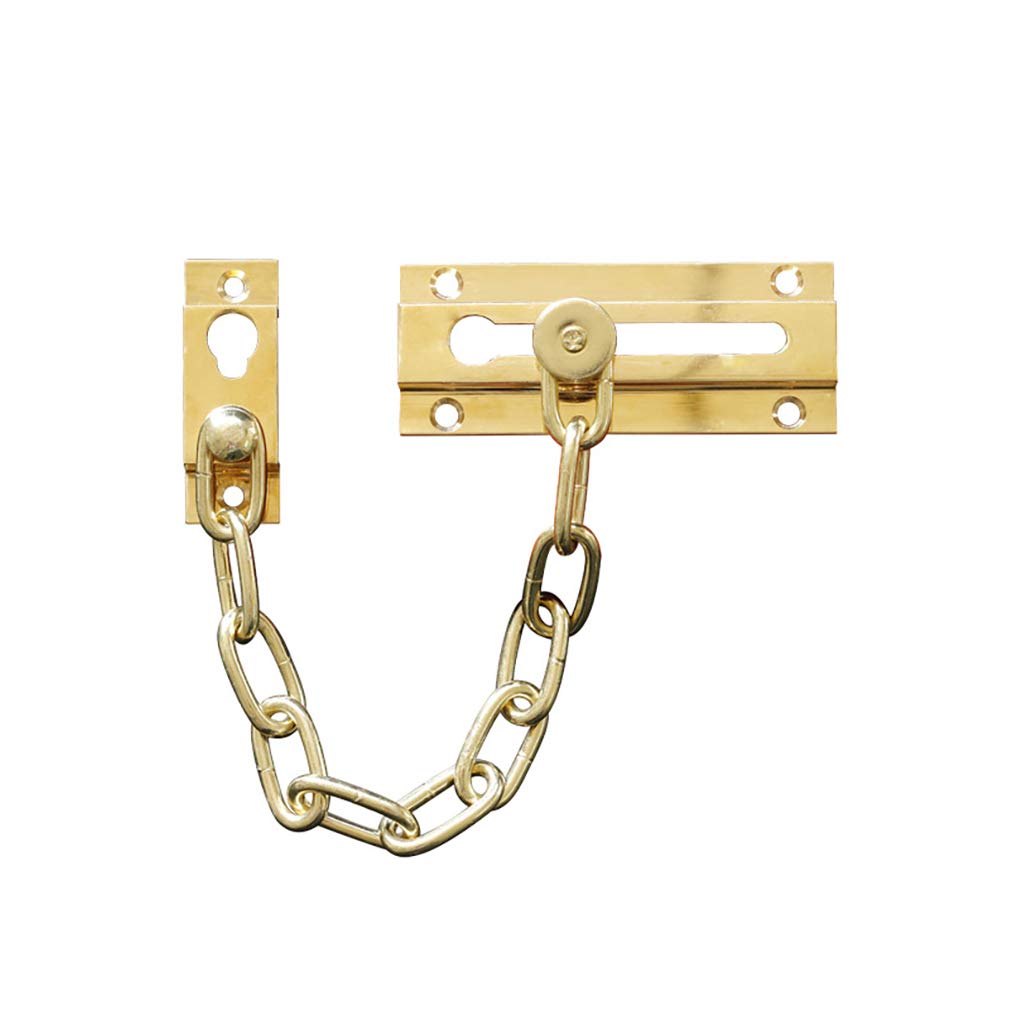 Tiazza Pure Brass Door Chain Windows Anti-Theft Clasp Safety Chain Suitable for Any Door Type Or Size Due to The Unique Narrow Design