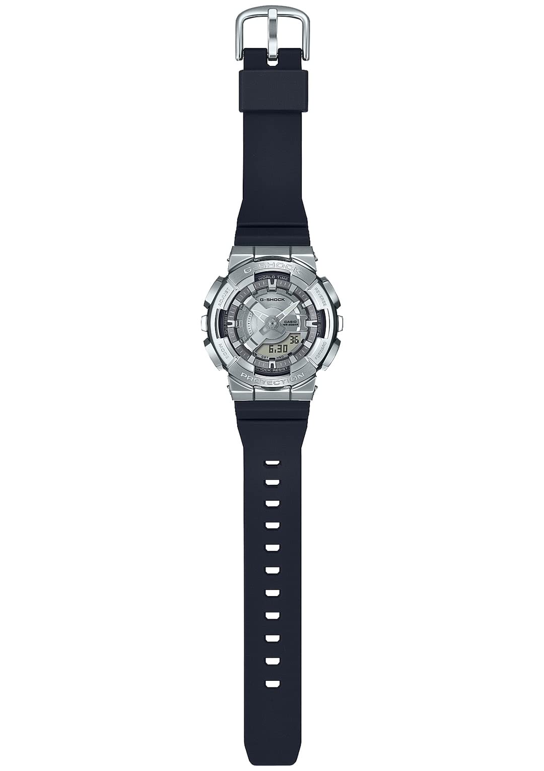 G-SHOCK(ジーショック) Casio GM-S110 Metal Covered Wristwatch, multicolor (black / silver), Textured shape