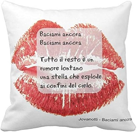 Pillow Pillow Cuscino Personalizzato 40x40 Frase Citazione Quote Canzone Jovanotti Lorenzo Cherubini 2 Cuore Amore Baciami Ancora Idea Regalo Amazon It Casa E Cucina