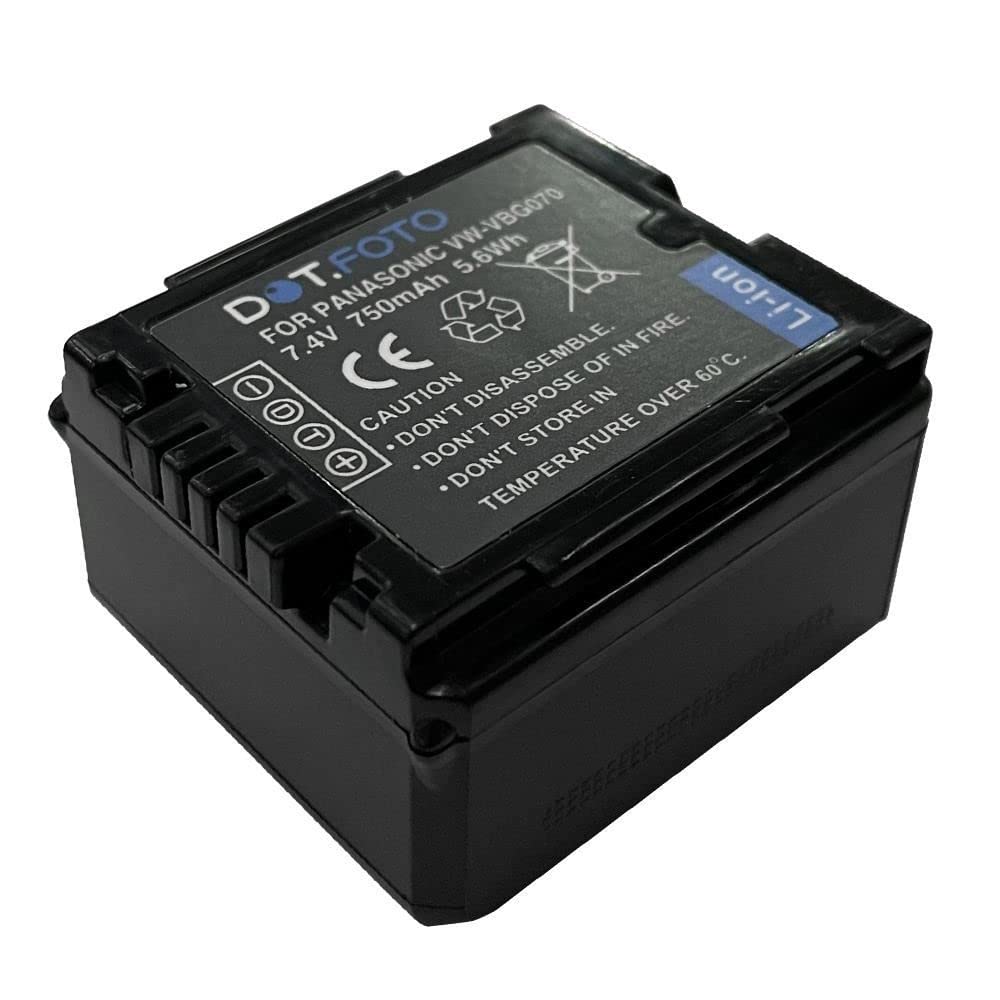 Dot.Foto VW-VBG070, LSSB0016 Premium 7.4v / 750mAh Rechargeable Battery for Panasonic NV-GS90, PV-GS90, SDR-H40, SDR-H50, SDR-H60, SDR-H79, SDR-H80, SDR-H81, SDR-H90, VDR-D50