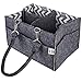 Colorful Baby Diaper Caddy – Nursery Storage Caddy and Car Organizer Bin – Easily Holds Diapers, Wipes, Toys | Baby Shower Gift for Newborn and Moms – Portable Tote Travel Diaper Bag (Moonlight Grey)