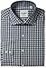 Ben Sherman Men's Slim Fit Exploded Gingham Spread Collar Dress Shirt, Navy/Grey, 15.5