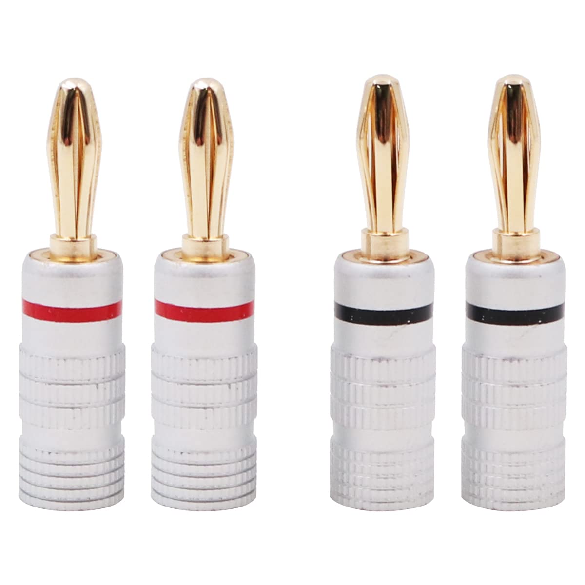 WANGCL 4PCS 4mm Banana Plugs Speaker Cable Connector Banana Plugs Speaker for Amplifier HiFi Receiver