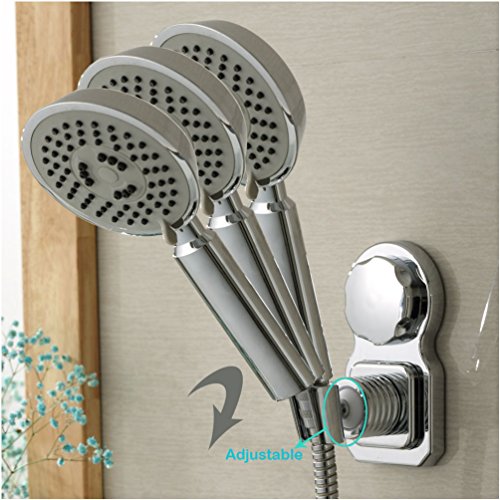 Adjustable Power Lock Shower Head Holder Wall Mount Shower Head Suction
