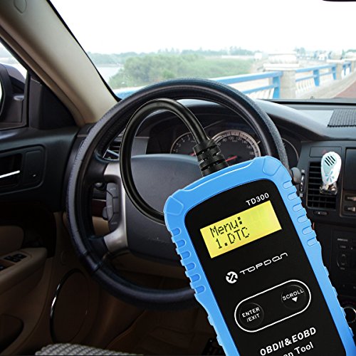 TT TOPDON Car Diagnostic Scan Tool, TD300 Code Reader for Check Engine Light Turnoff, I/M Readiness Check, Coming with 7000 DTC Definitions Dictionary on Manual and Blue Main Unit (Packing) - Thumbnail 5