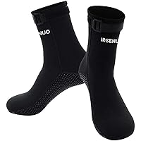 IREENUO Neoprene Diving Socks, 3mm Ultra Premium Water Fin Socks, Snorkeling Socks with Adjustment Straps for Beach…