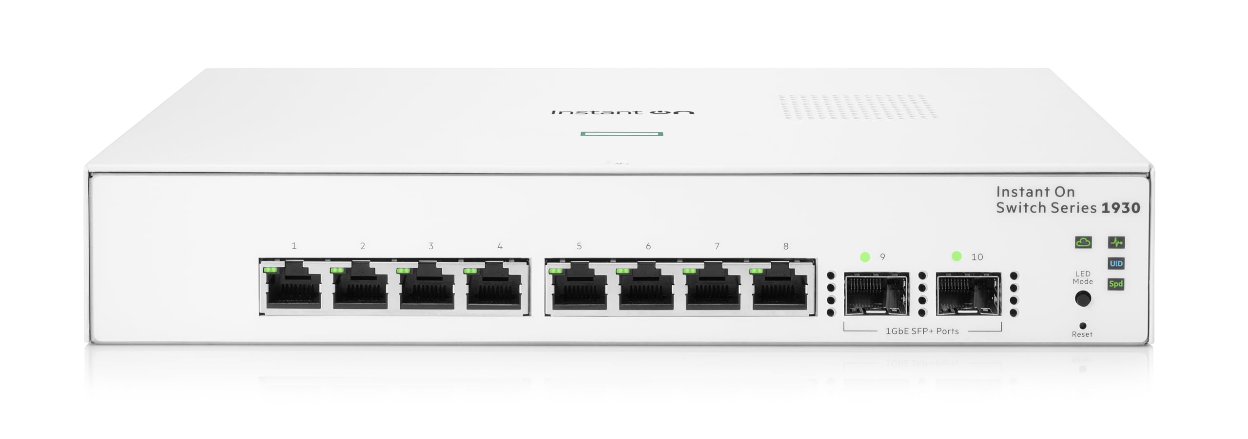 HPE Networking Instant On Switch Series 1930 8-Port Gb Smart-managed Layer 2+ Ethernet Switch | 8x 1G | 2x SFP | UK Cord (JL680A#ACC) — image 1