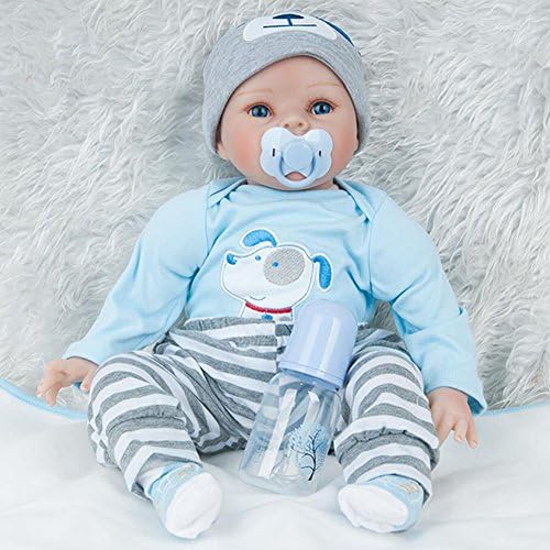 ERBEIOU Newborn Dolls Soft Silicone Soft Body Cute Lifelike Newborn Alive Baby Dolls 21 Inch Boy And Girl Growth Partner Gift And Toy