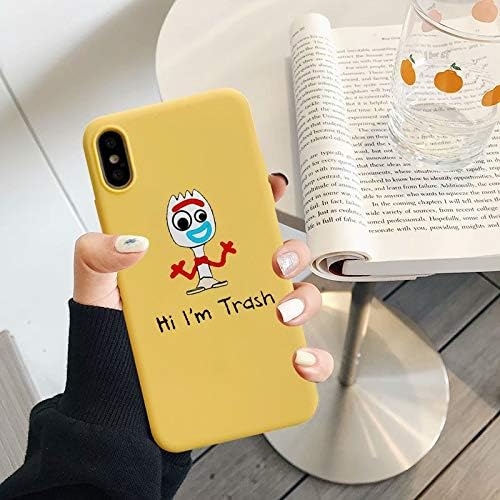 XY DBJGD Fitted Cases Cartoon Forky Phone Case For iPhone 7 X XS MAX XR 8 6 6s Plus Funny Toy Story Soft Silicone Back Cover Letter Fundas Shell (Color : Style 4, Material : For iPhone 7 plus)