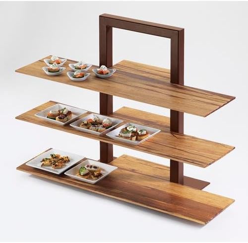 Cal-Mil 1464-48 3 Tier Riser Frame, 18.25" W x 11" D x 25" H, Brown