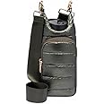WanderFull Original HydroBag | Quilted Water Bottle Holder with Strap | Tote Bottle Carrier Crossbody Bag with Pockets