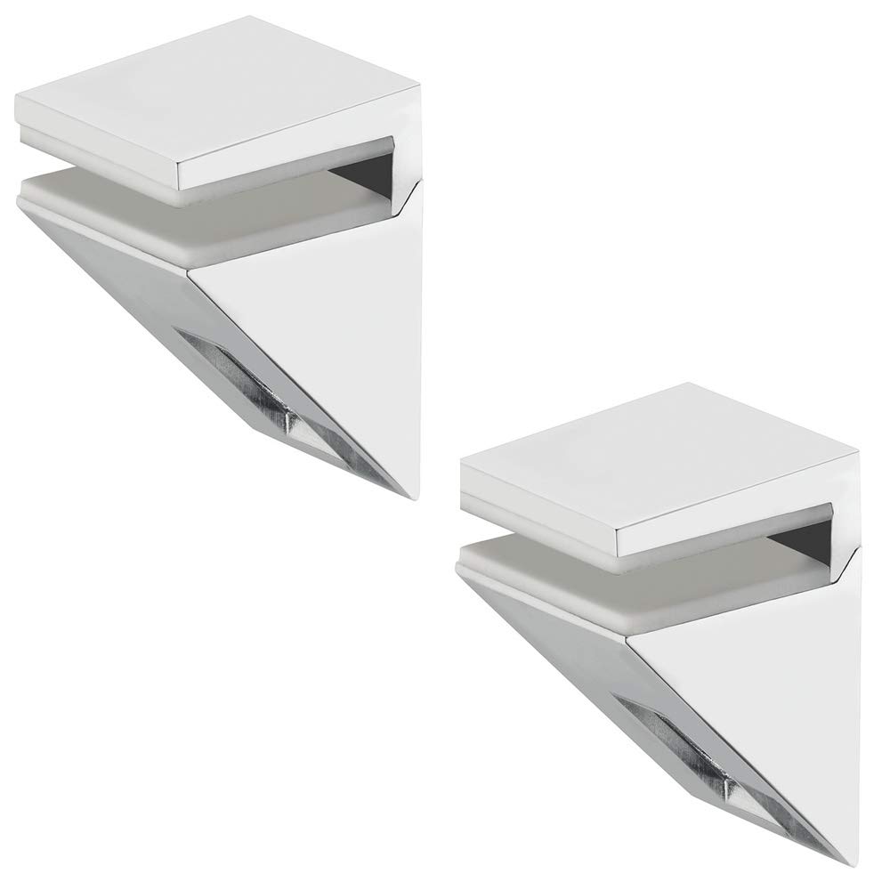 Gedotec Design Glass Shelf Support Stainless Steel Shelf Support Glass Shelves - Solar | Shelf Support for Shelf Thickness 5-10 mm | Wall Bracket with Load Capacity 20 kg