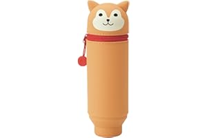 LIHIT LAB Kawaii Japanese Shiba Dog Stand Up Pencil Case for School Office College, Cute School Supplies, Animal Pen Holder P