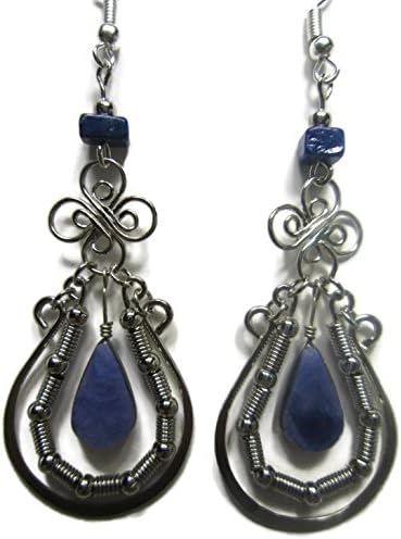Handmade Lapis Stone Earrings Hippie Jewelry for Women Girls