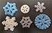 Winter Shimmer Blue White & Silver Colored Snowflakes Sugar Assortment Decorations for Cakes, Cupcakes