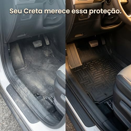 Tapete de Carro Bandeja Creta 2021 2022 2023 2024 2025 2026 Bordas Elevadas Impermeável