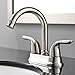 Ufaucet Modern 2 Handle Brushed Nickel Bathroom Sink Faucet, Vessel Vanity Sink Faucet Without Pop Up Drain
