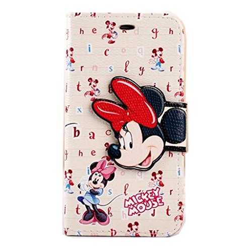 Minnie Mouse iphone 6s Plus Case,iphone 6 Plus Mickey Mouse Wallet Case,MODEFAN Folio Leather Stand [Wallet] Shell Cover with Card Holder for Apple iPhone 6 Plus /6S Plus (5.5 inch)- Pattern 01