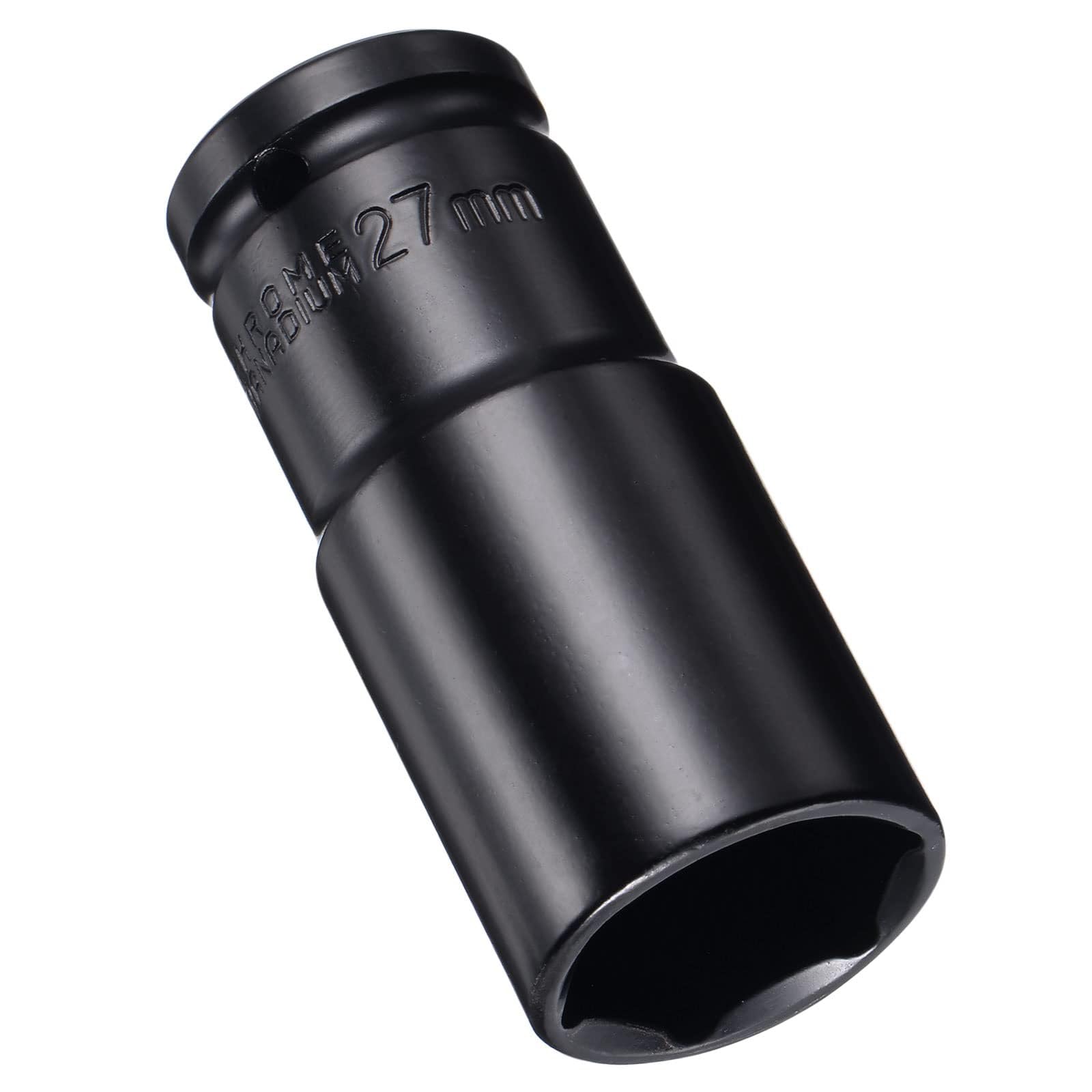 MACHSWON 2Pcs 1/2 Inch Drive - 27mm Deep Impact Socket with 6 Point Design, Heat-Treated Cr-V Steel 78mm Length, Metric Sizes