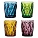 ARTLAND High Gate 10 oz Colors Double Old Fashion Glass in a Gift Box (Set of 4), Small, Assorted