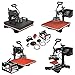 Mophorn Heat Press 15x15 inch 6pcs Heat Press Machine 1050W Multifunctional Sublimation Dual LED Display Heat Press Machine for t Shirts Swing Away Design (15x15Inch, 6IN1 Element)