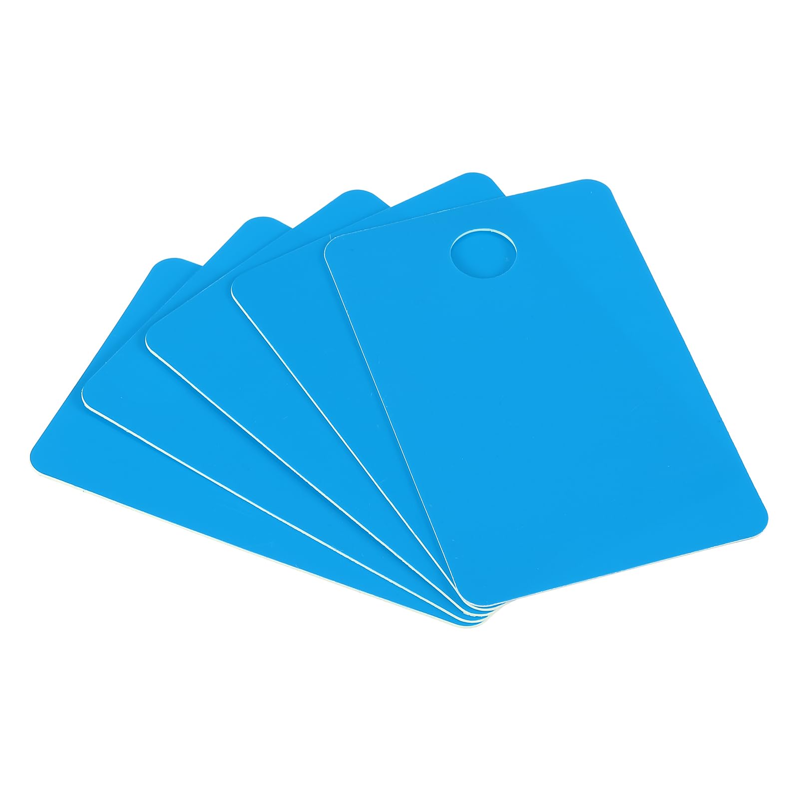PATIKIL 2.76 x 4.33" PVC Blank Cards with Slot Punch on Short Side, 50 Pcs Punch Card Blank Credit Cards Plastic Photo ID Card for Business Office, Blue