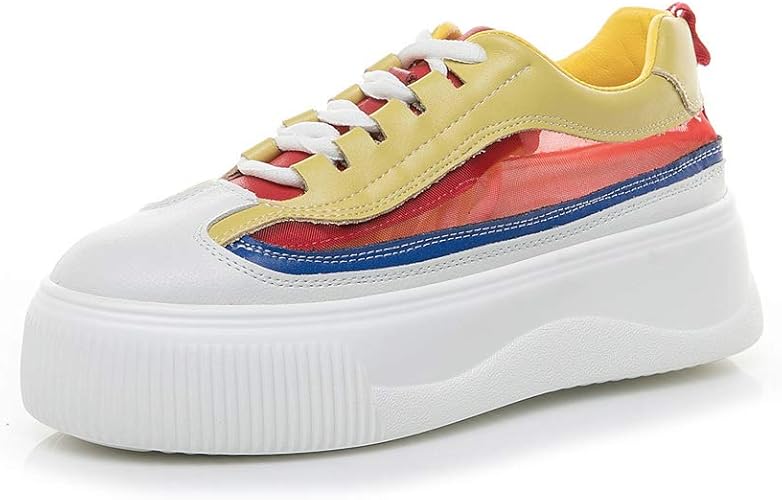 Amazon Hr株式会社 厚底スニーカー レディース 軽量 厚底靴 レースアップ メッシュ 通気 ローカット 4 5ｃｍ 美脚 おしゃれ 歩きやすい 軽量 防滑 個性 原宿風 通学 学生 スポーツ スニーカー