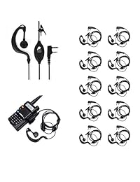 ybee Newest 10 Pack Auricular Micrófono para Baofeng 5R/5ra/5ra + UV/5RB/5rc/5RD/5RE/5RE + 666S 888S Two-way radio