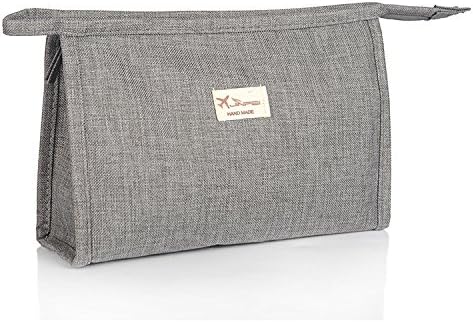 Portable Cosmetic Bags with a Small Mirror Makeup Tools Organizers Washing Storage Bag for Traveling (Grey)