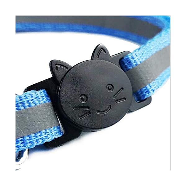 Tafeiya-12-PACK-Reflective-Cat-Collars-Quick-Release-Safety-Buckle-with-Bell-Adjustable19-32cm-Multi-colored Tafeiya 12 PACK Reflective Cat Collars Quick Release Safety Buckle with Bell Adjustable19-32cm (Multi-colored)