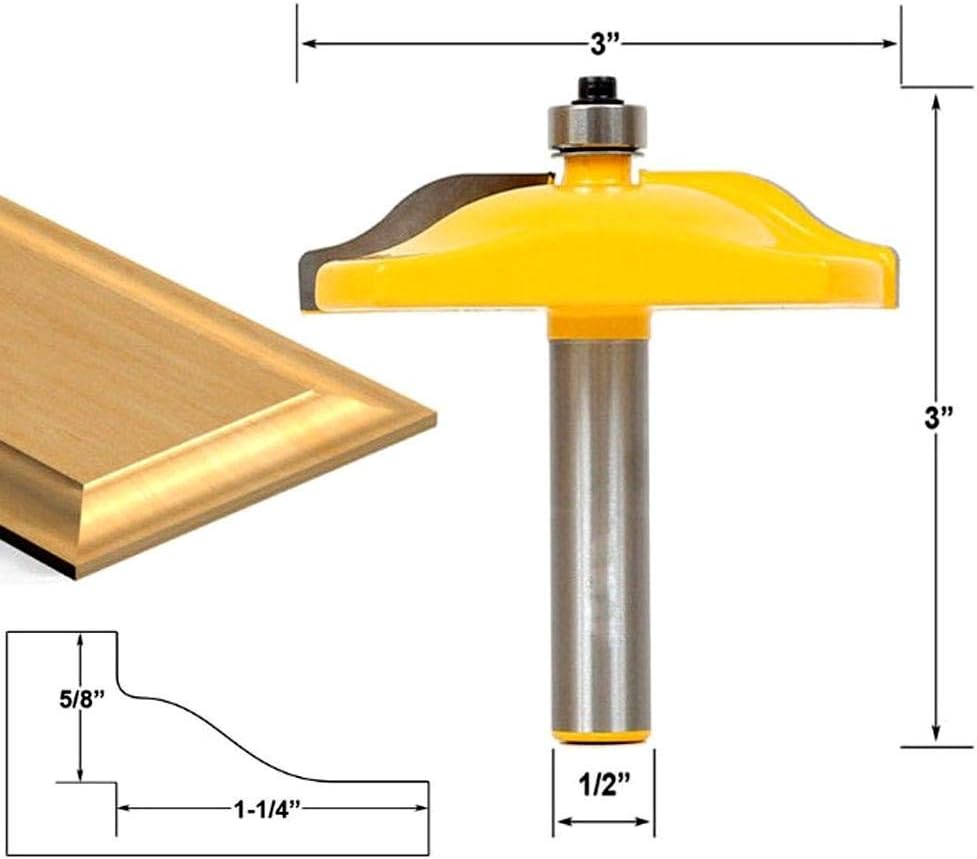 FTVOGUE 1/2in Shank T-Slot Router Bit Woodworking Panel Router Bit Door Raised Panel Milling Cutter - Image 4