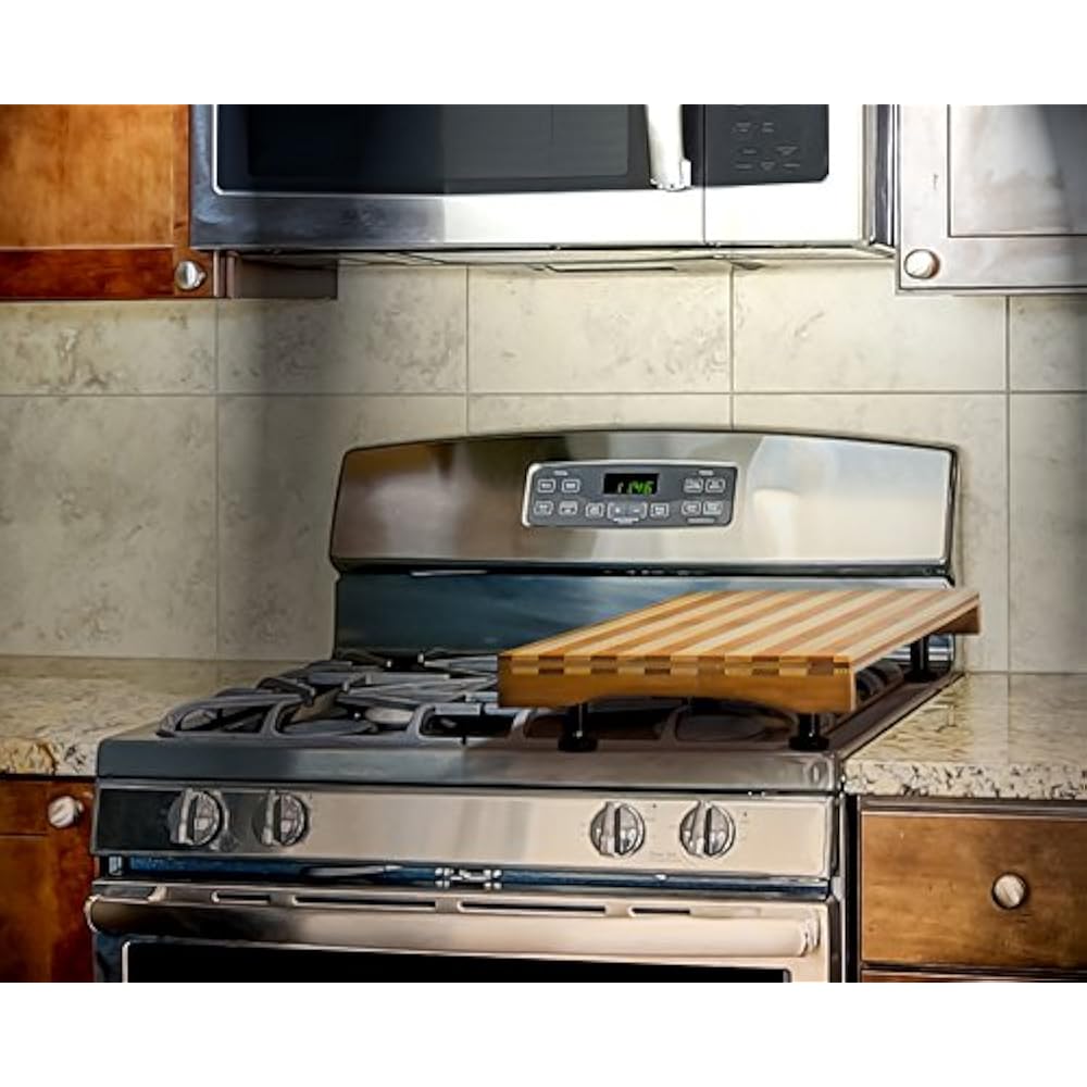 Prosumer's Choice Dualpurpose Bamboo Stovetop Cover Workspace And Countertop eBay
