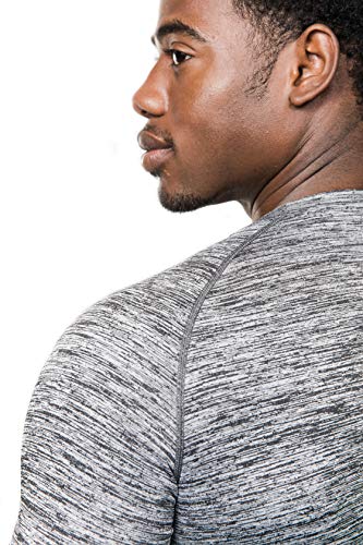 Kamo Fitness Short Sleeve Activewear T-Shirt for Men with Fast Drying and Moisture Transport (Grey, M)