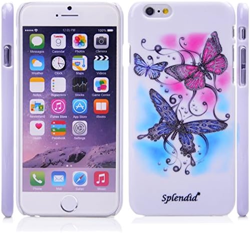 Splendid(TM); For iPhone 6/6s 4.7" case, ultra slim fit beautiful shinning butterfly colorful flower pattern glitter flying butterfly hard shell protective case cover (Flying Butterfly H i6/6s)
