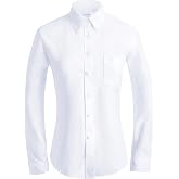 DIYUS Women's Button Down Oxford Long Sleeve Shirt Wrinkle Resistant