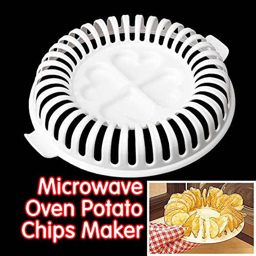Xiaolanwelc@ Microwave Potato Chip Maker Chips Rack Tray DIY Baking Pan Oven Potato Machine Kitchen Gadget