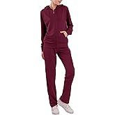 LeeHanTon Womens Sweatsuits Set 2 Piece Jogging Suits Zip Hoodie Sweatpants Tracksuit Training Outfits