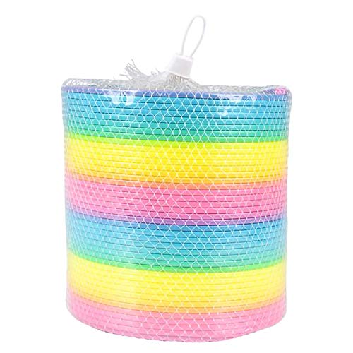 The Dreidel Company Jumbo Rainbow Plastic Coil Spring, Party Favor for Kids, Individually Wrapped, 7