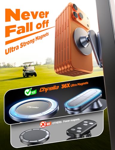 2026 Upgrade 360° Magnetic Golf Cart Phone Holder for iPhone [1s Snap], Golf Gifts for Fathers Day Birthday Gift for Men Husband Him Boyfriend Grandpa, Golf Accessories Fit EZGO Yamaha Club Car